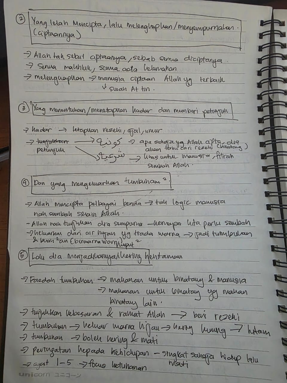 Original notebook notes for Al-A‘la Ayat 2