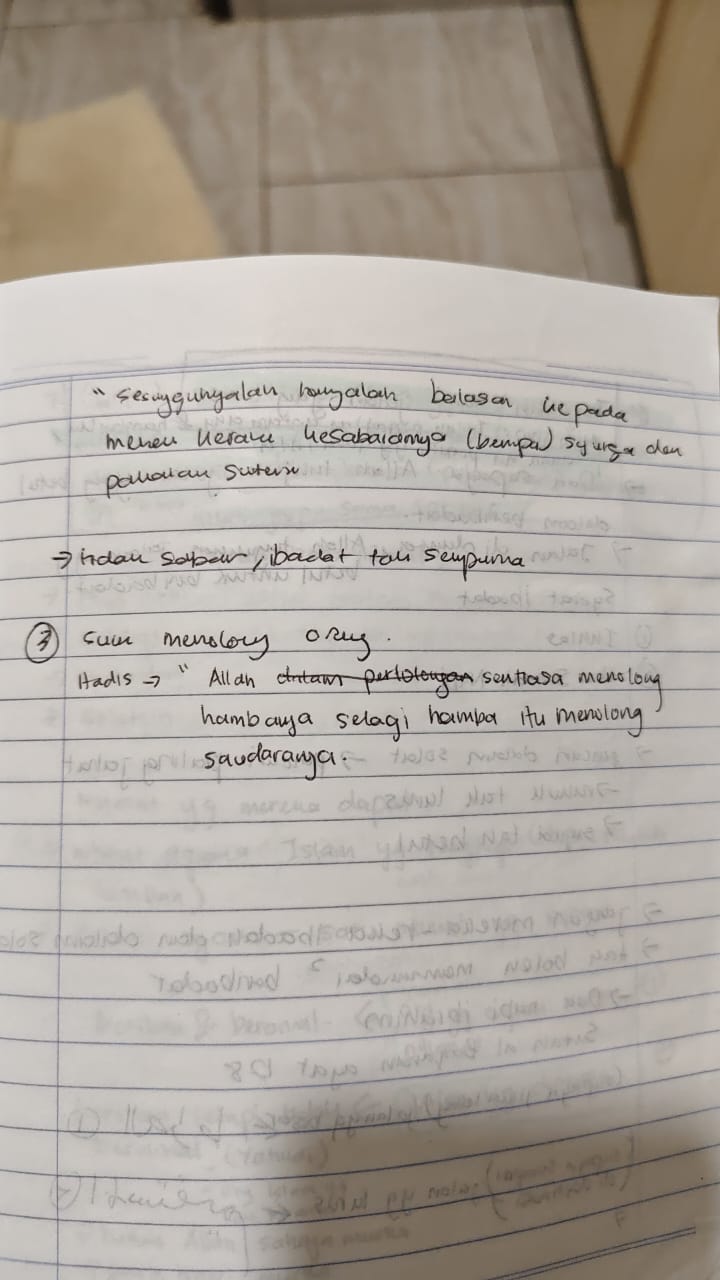 Original notebook notes for Al-Fatihah Ayat 5, page 4