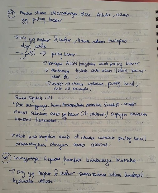 Original notebook notes for Al-Ghashiyah Ayat 24