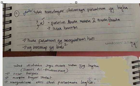 Original notebook notes for Al-Ghashiyah Ayat 11