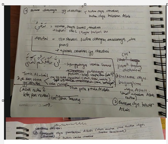 Original notebook notes for Al-Ghashiyah Ayat 9