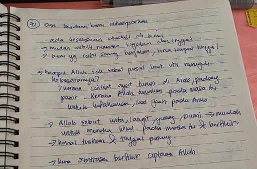 Original notebook notes for Al-Ghashiyah Ayat 20